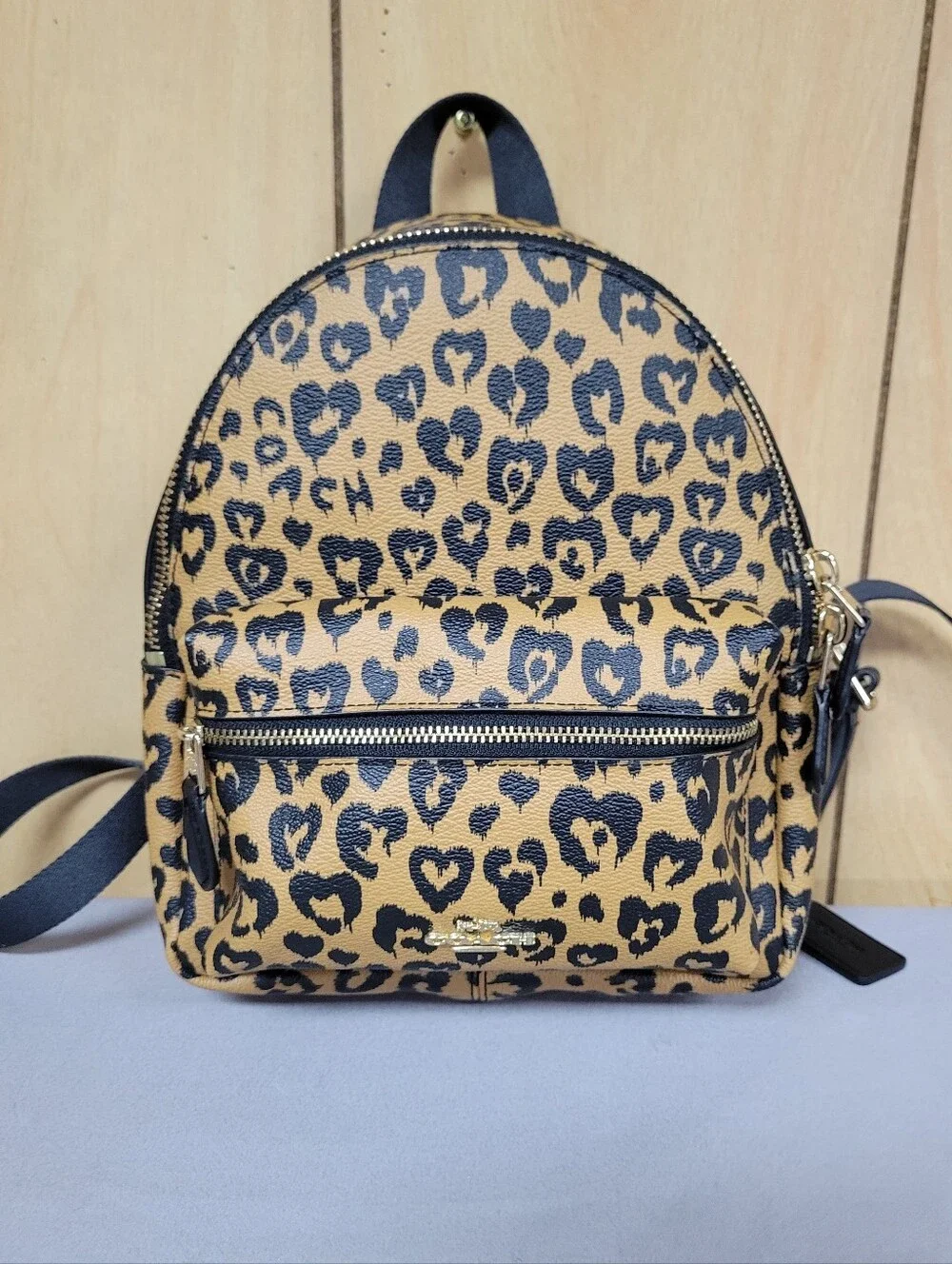 Coach Mini Charlie Backpack in Wild Heart Leopard Print